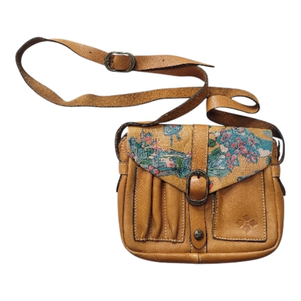 Patricia Nash Painted Floral Leather Crossbody Purse W/Adjustable Strap - Picture 3 of 13